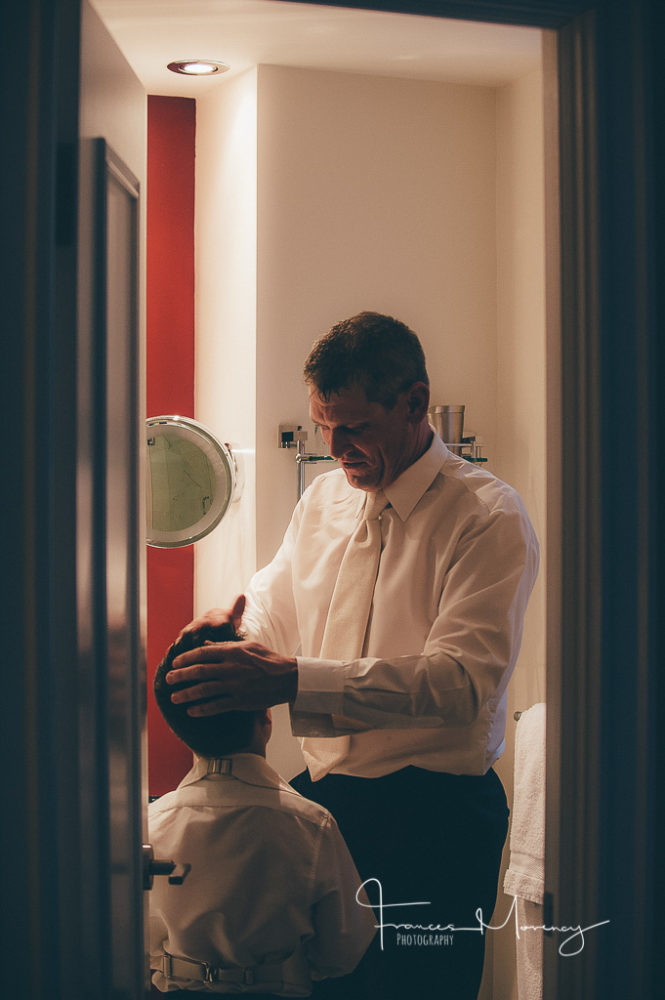 King Edward Hotel Toronto wedding groom and son during preparations Collingwood Wedding Photographer-8393