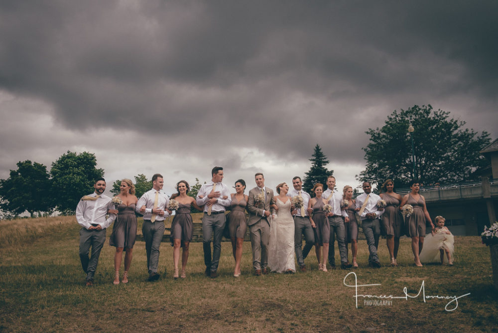 journalistic bridal party photography outdoors with large group Collingwood Wedding Photographer-3260
