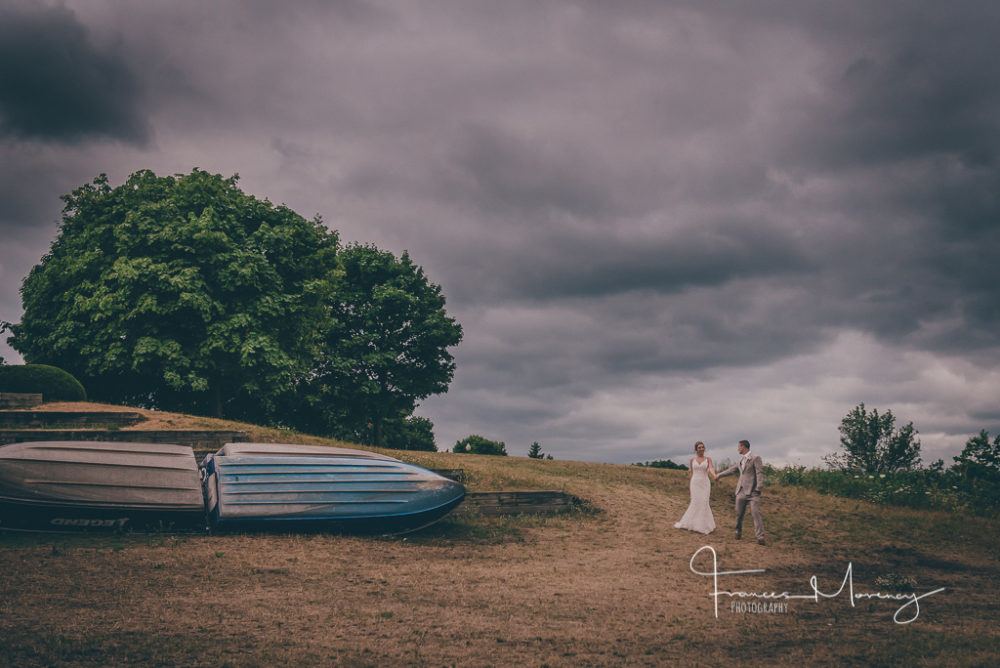 Landscape photograph of bride and groom on hill Collingwood Wedding Photographer-3345