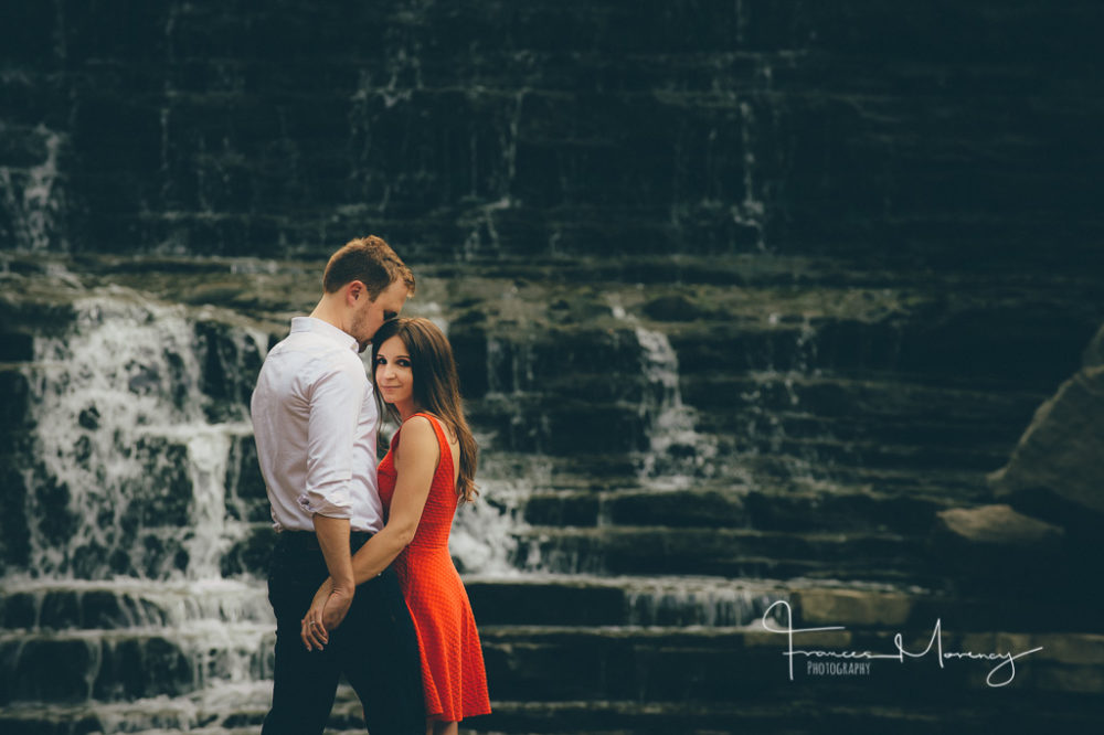 red dress engagement session with albion falls in hamilton Collingwood Wedding Photographer-7684