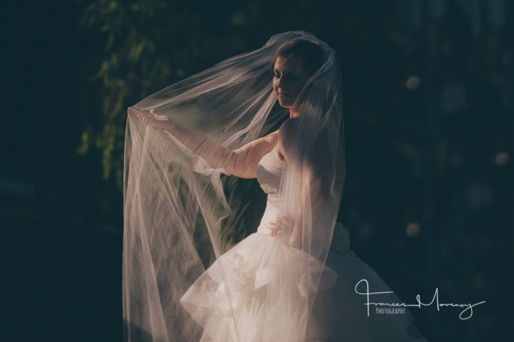 Bridal portrait with contrasty sunny day light in Toronto George Brown Wedding Photographer-6469