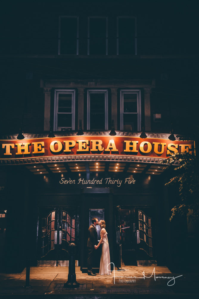 Night photograph of wedding portrait at The Opera House Opera House Wedding Photographer-4470