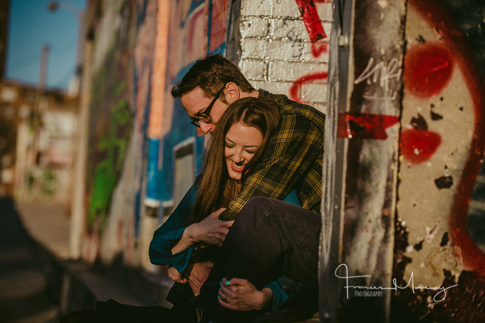 Graffiti and motorcycle engagement photography Journalistic_Railpath_Engagement_Toronto