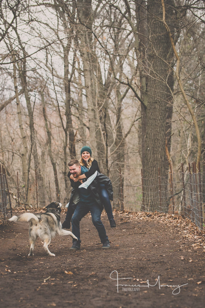 Caledon Journalistic High Park Engagement Photography Unposed High Park Engagement with Dog