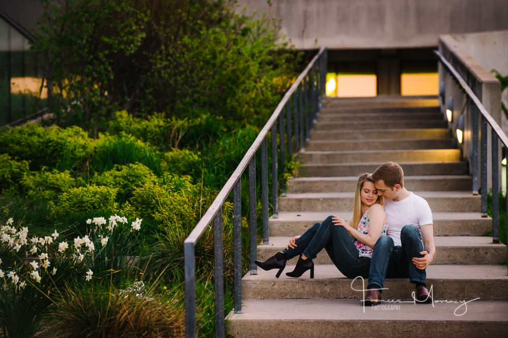 Engagement photography in parking garages