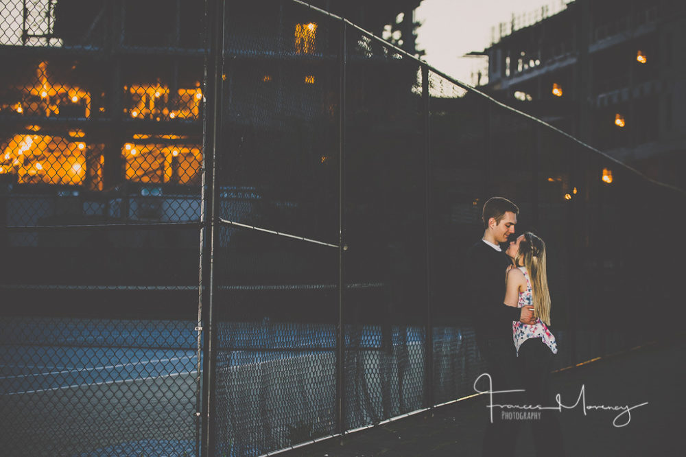 Engagement photography in parking garages