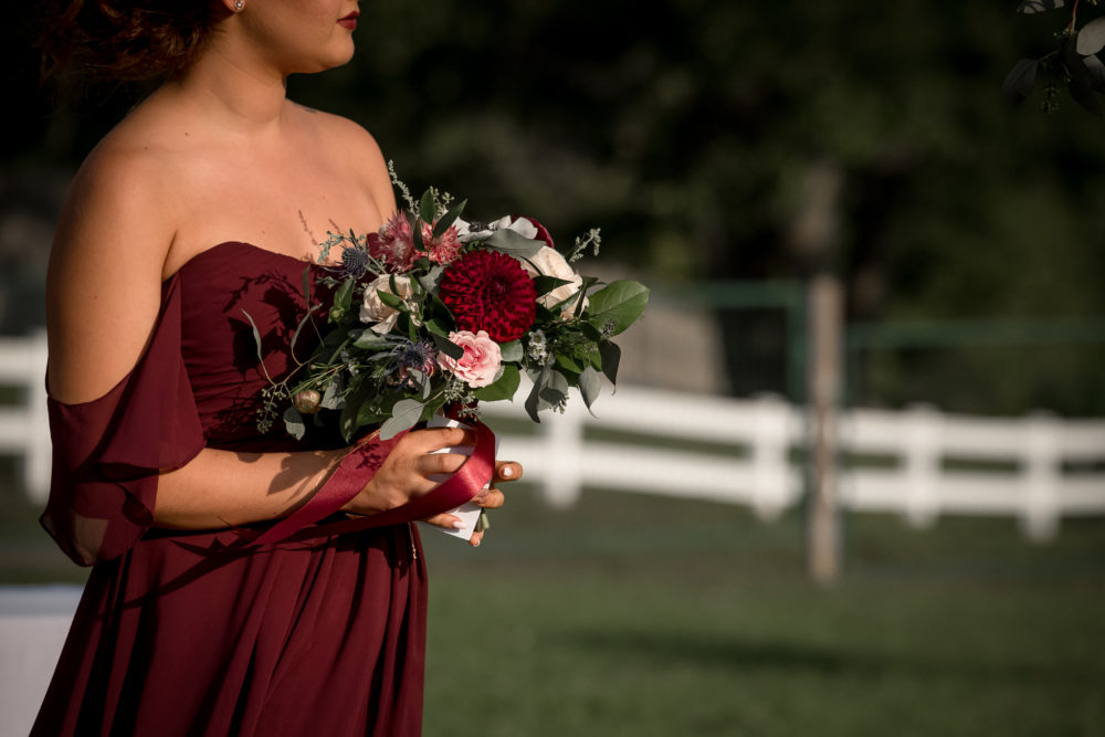 wedding flowers at ceremony