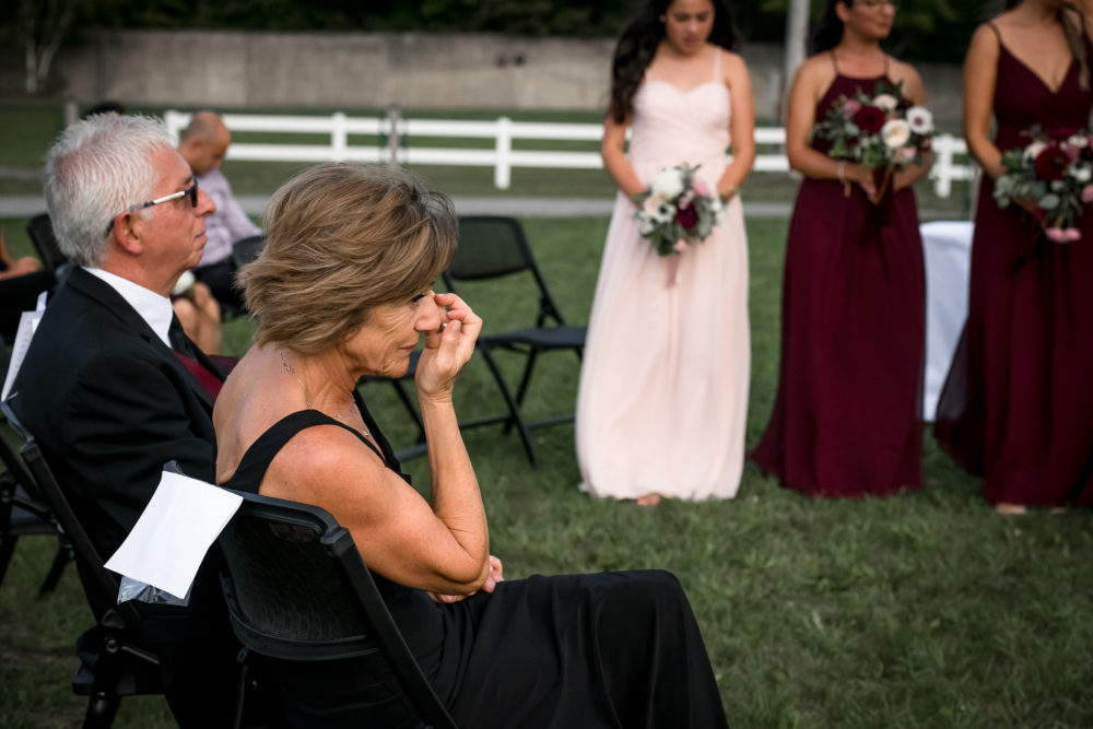 mom crying at wedding