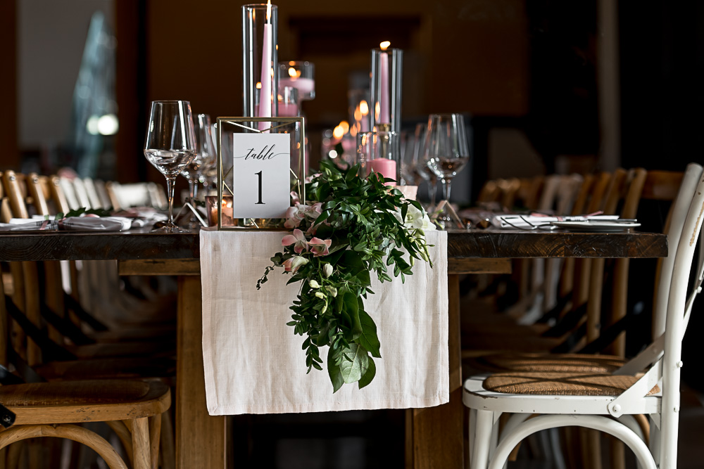 cedar and stone flowers and decor