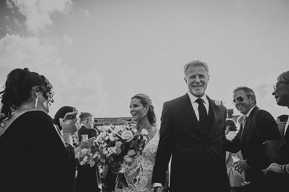 bride and groom recessional