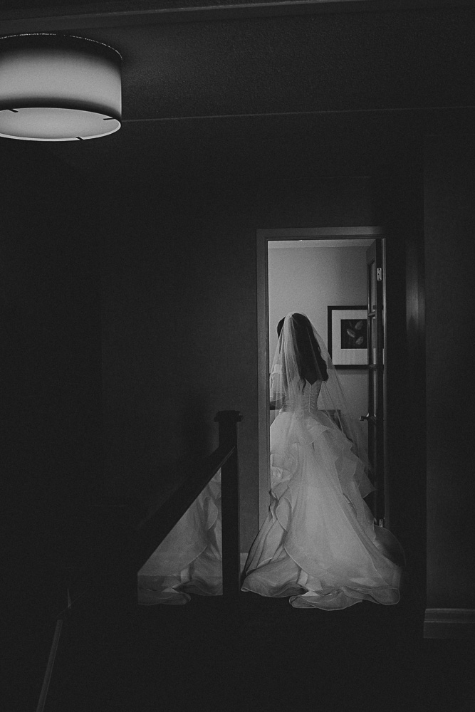 bride walking away