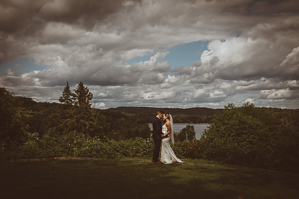 weddingscape with bride and groom at Deerhurst
