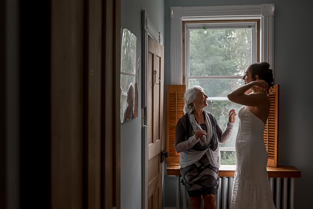 mother daughter during preparations