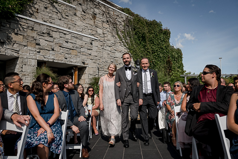 groom arriving at ceremony