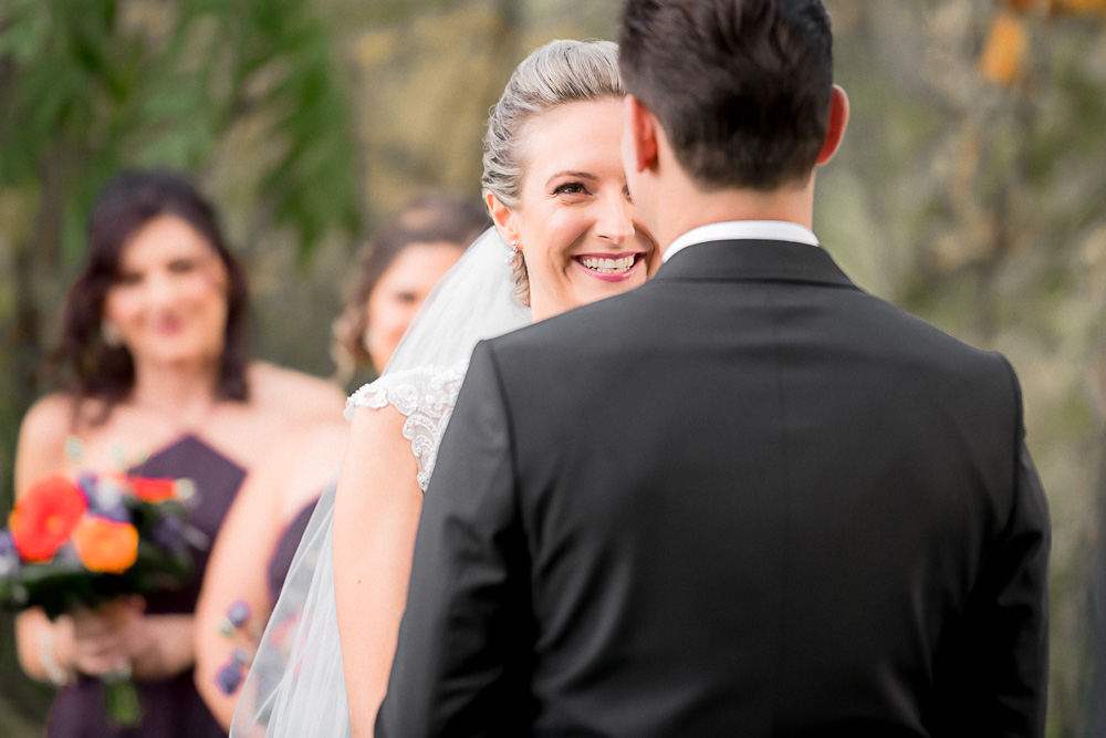 bride reaction with groom