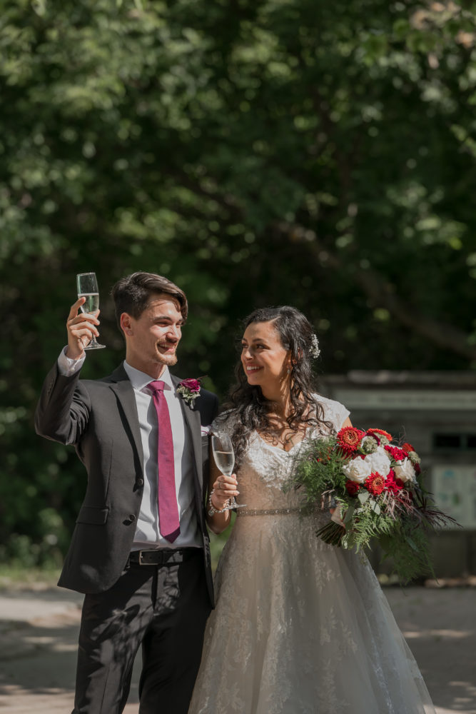 cheers from couple at kortright