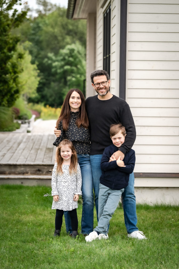 family photos at home on deck