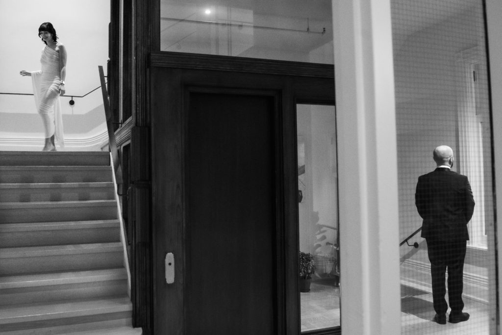first look on staircase at gladstone house