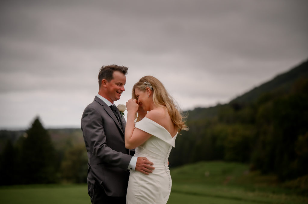 bride crying at first look