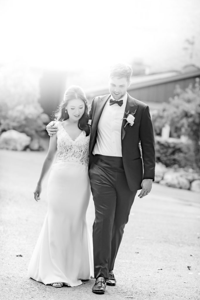 bride groom walking