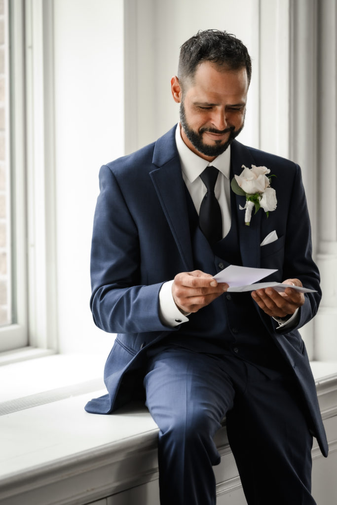 private vow reading photos with groom