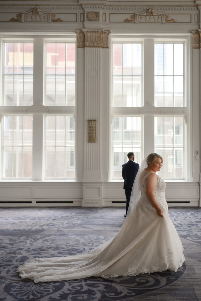 private first look photos in hotel